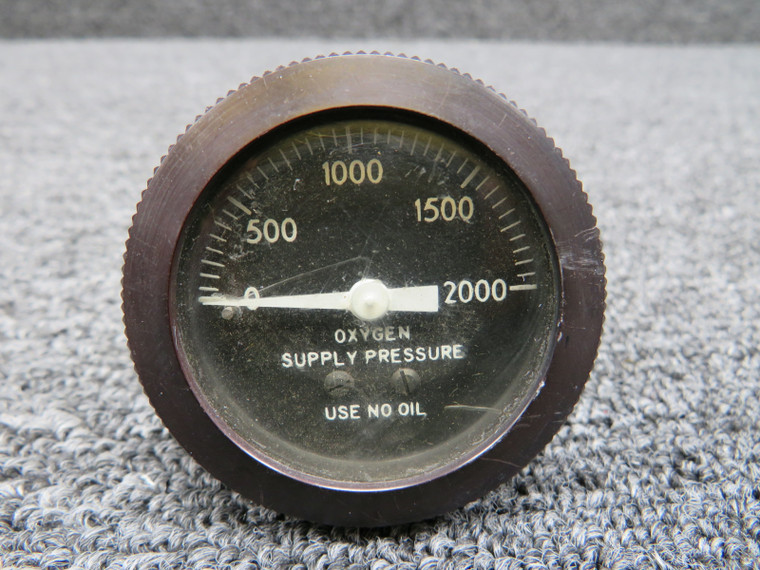 800435 Oxygen Supply Pressure Indicator (Black) (Scratched Face)