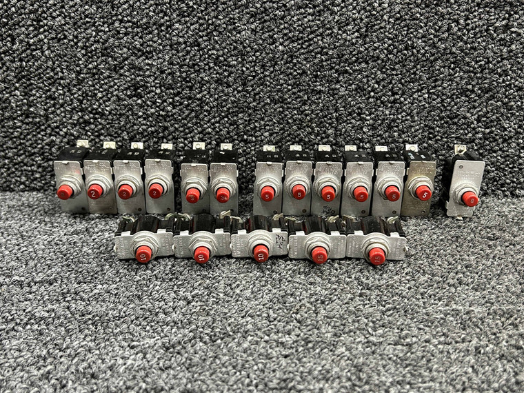PSM Series Klixon Push to Reset Circuit Breaker Set (Amps: 2, 3, 5, 8, 10, 15)