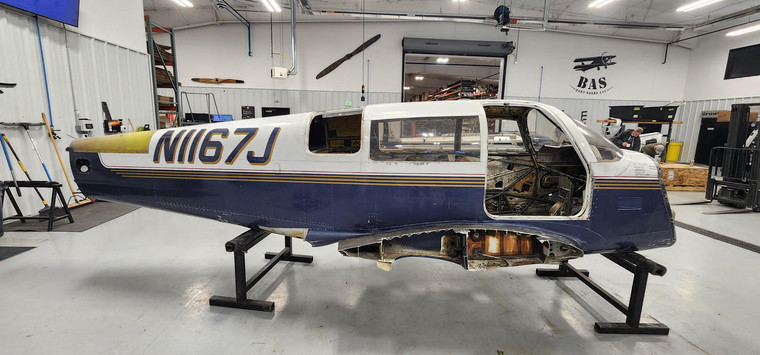 Mooney M20K Fuselage with Bill of Sale, Data Tag, and Log Books