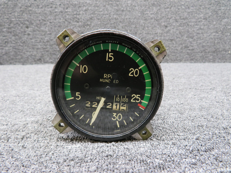830549 Stewart-Warner Recording Tachometer Indicator (Hours: 2272.12)