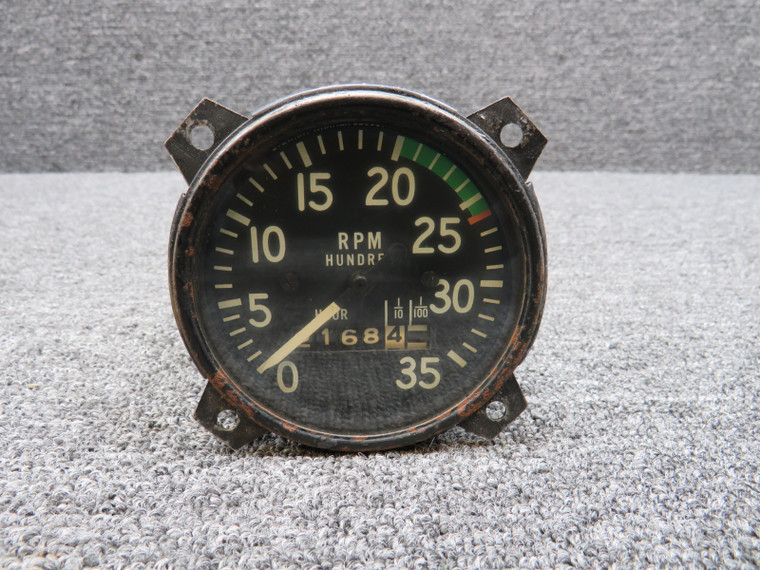 820937 Stewart-Warner Recording Tachometer Ind. (Hours: 2168.4) (Worn Face)
