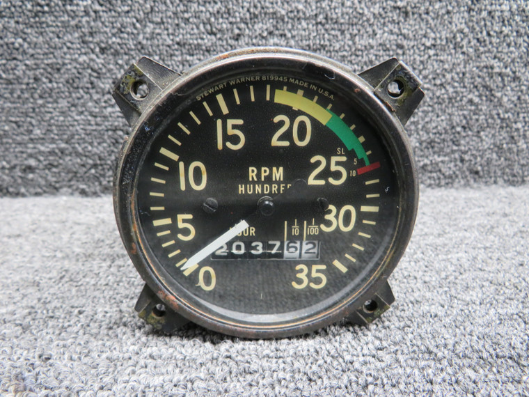 819945 Stweart Warner Recording Tachometer Indicator (2037.62 Hours)