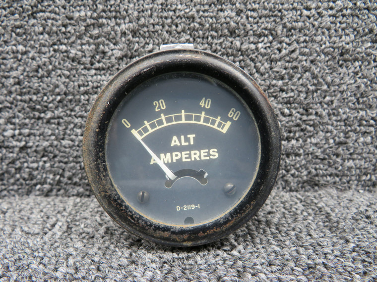D-2119-1 Alternator Ammeter Indicator (0-60 Amps) (Faded Numbers on Face)