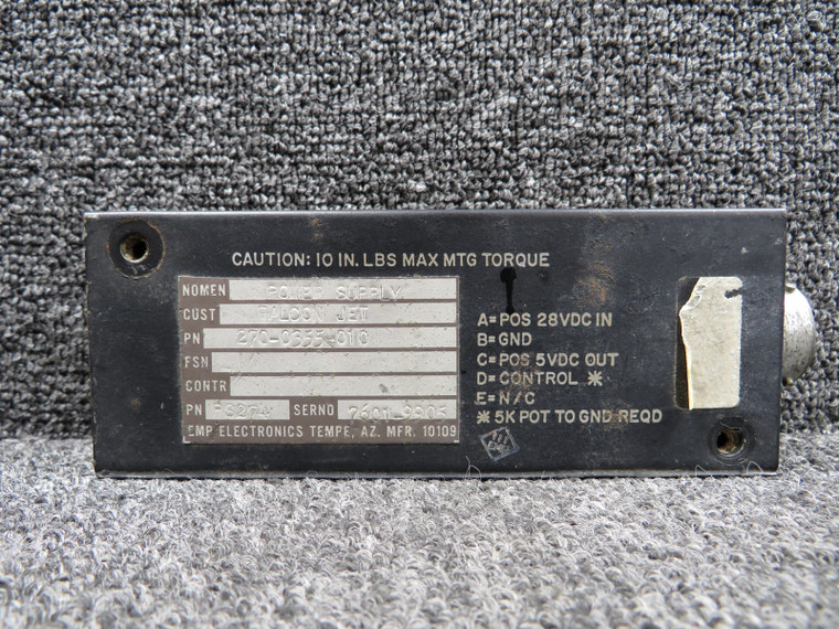 PS274 (Alt: 270-0355-010) EMP Electronics Power Supply (28V)