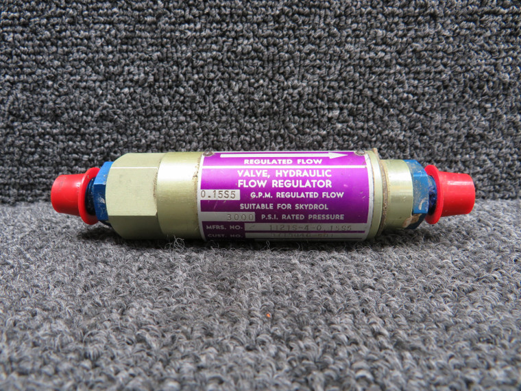 1121S-4-0-15S5 (Alt: 3713046-501) Waterman Hydraulic Flow Regulator Valve