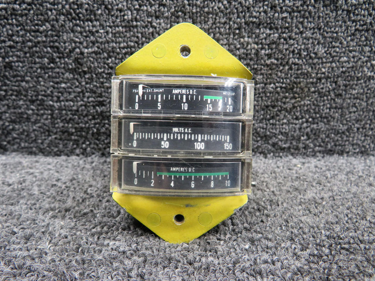 27-82341-1 Swearingen Tri-Gauge Volts and Amps Indicator