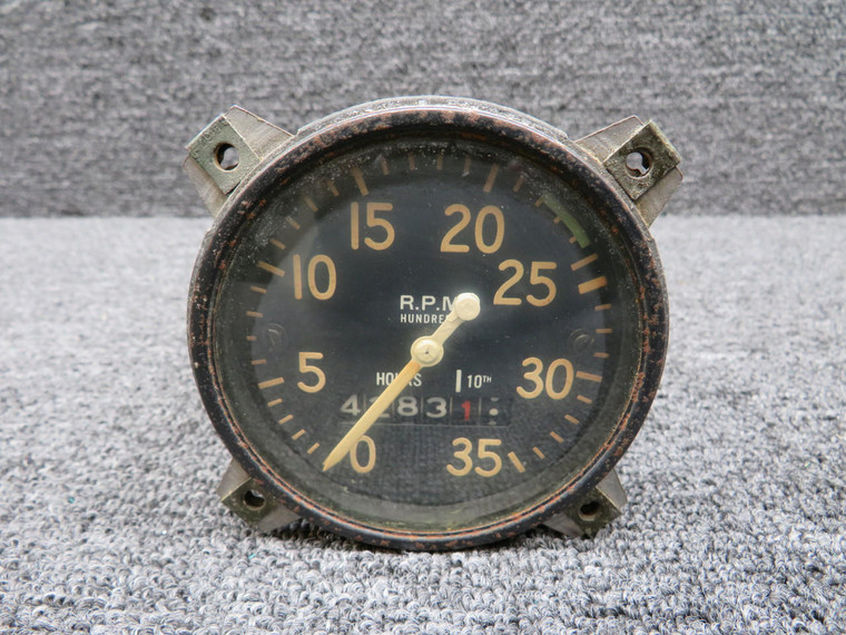 Recording Tachometer Indicator (Hours: 4283.1) (Faded Face) (Worn Casing)