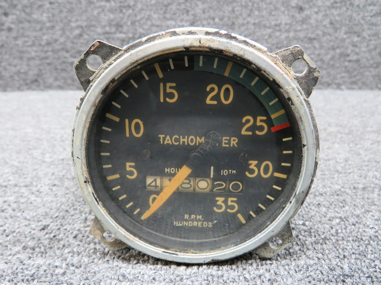 Recording Tachometer Indicator (Hours: 4180.20) (Faded Face) (Worn Paint)