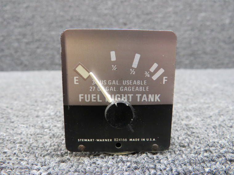 824166 Stewart-Warner Right Tank Fuel Quantity Indicator (34 US Gallons Usable)