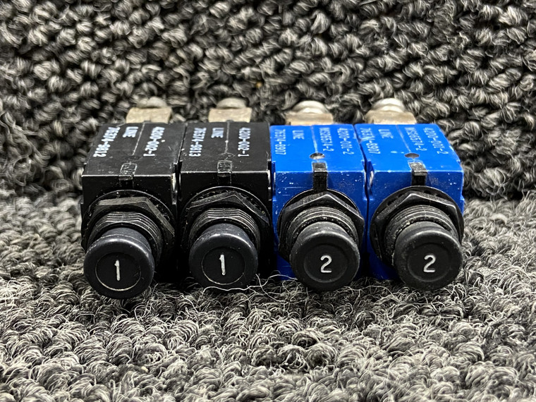 4200-002-1, 4200-001-2 Mechanical Push to Reset Circuit Breaker Set (Amps: 1, 2)