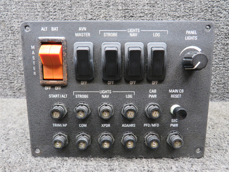 0918111-1, 045L0002-1 Cessna 162 Precise Flight Breaker, Switch Panel w Dimmer