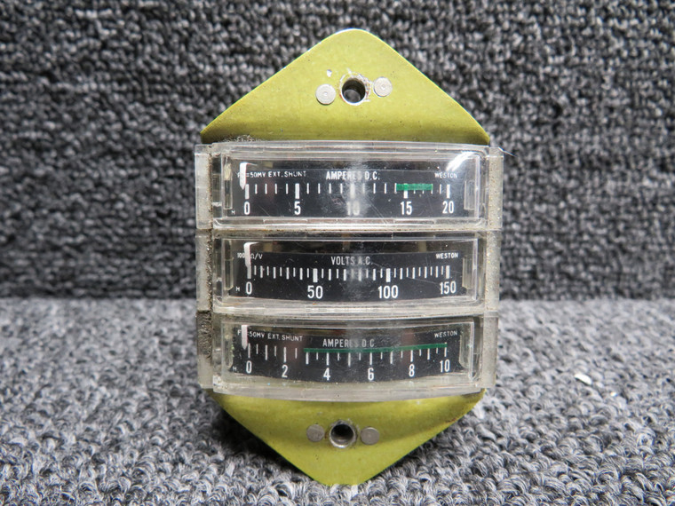 Weston Tri-Gauge Volts and Amps Indicator (No Data Plate)