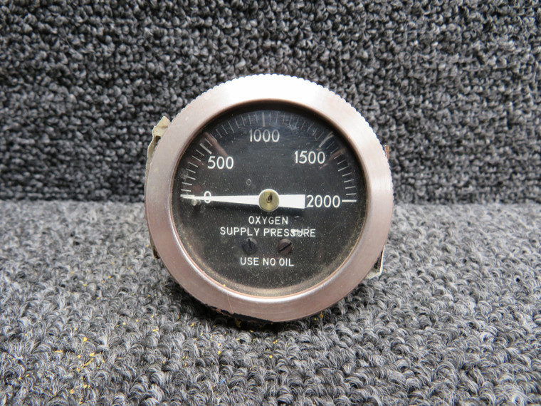 Piper PA23-250 Oxygen Supply Pressure Indicator (No Data Plate) (PSI: 0-2000)
