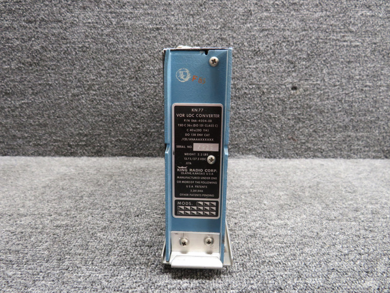 066-4004-00 King Radio KN-77 VOR-LOC Converter w Tray and Mods (13.75-27.5V)