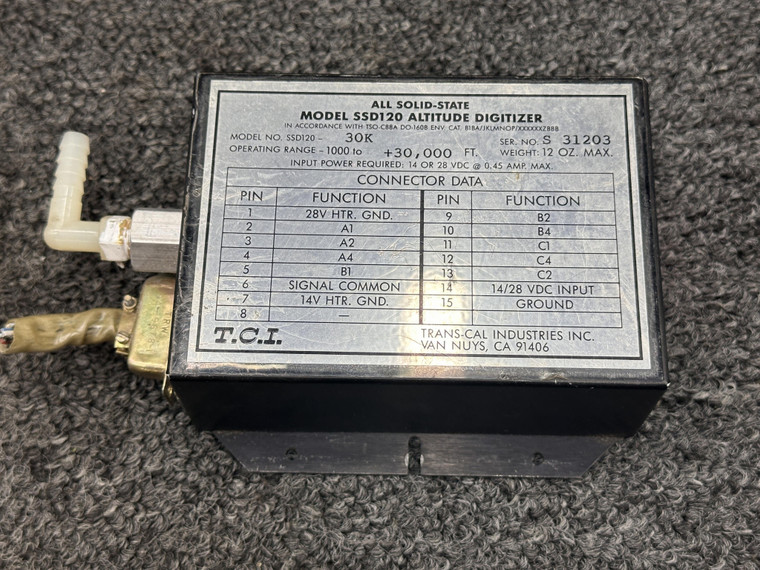 SSD120-30K Trans-Cal Ind Altitude Digitizer w Yellow Tag (14 or 28V, 0.45A)