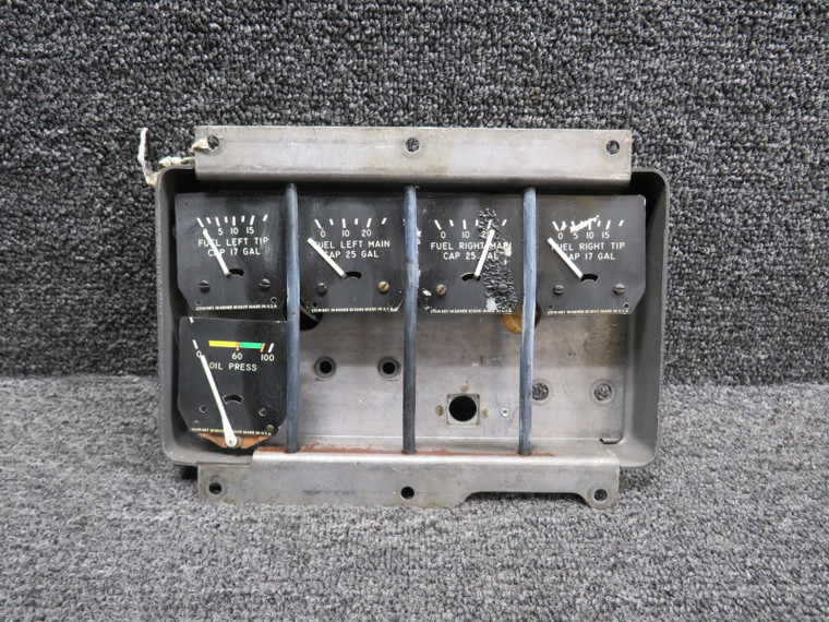 436349-K10 Piper Fuel Capacity Indicator Cluster Assembly (Missing Gauges)