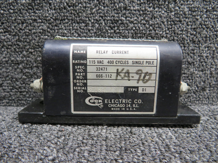 666-112 Cook Electric Relay Current (Volts: 115)