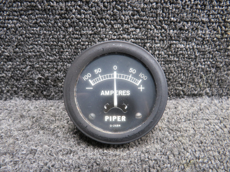 D-2684 Piper Ammeter Indicator (-100 to 100 Range) (Cloudy Glass)