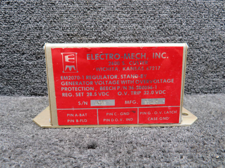EM2070-1 (Alt: 36-380056-1) Electro-Mech Voltage Regulator (28.5V)