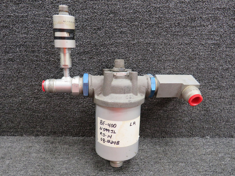 45AS48014-1, 6607A1-152 Beech 400 Pressure Switch &amp; Fuel Filter Assembly LH (Switch No Good)
