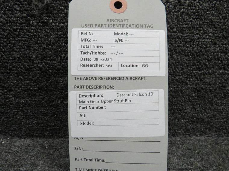 Dassault Falcon 10 Main Gear Upper Strut Pin