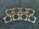 Continental 631544 USE 652458 Continental Exhaust Gasket Flange Set of 8 NEW OLD STOCK SA