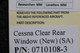 Cessna Aircraft Parts 0710108-3 Cessna Rear Window (Clear) (NEW OLD STOCK) (SA) 