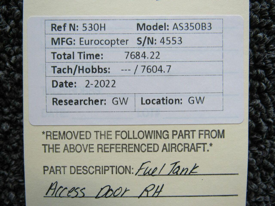 Eurocopter AS350B3 Fuel Tank Access Door RH