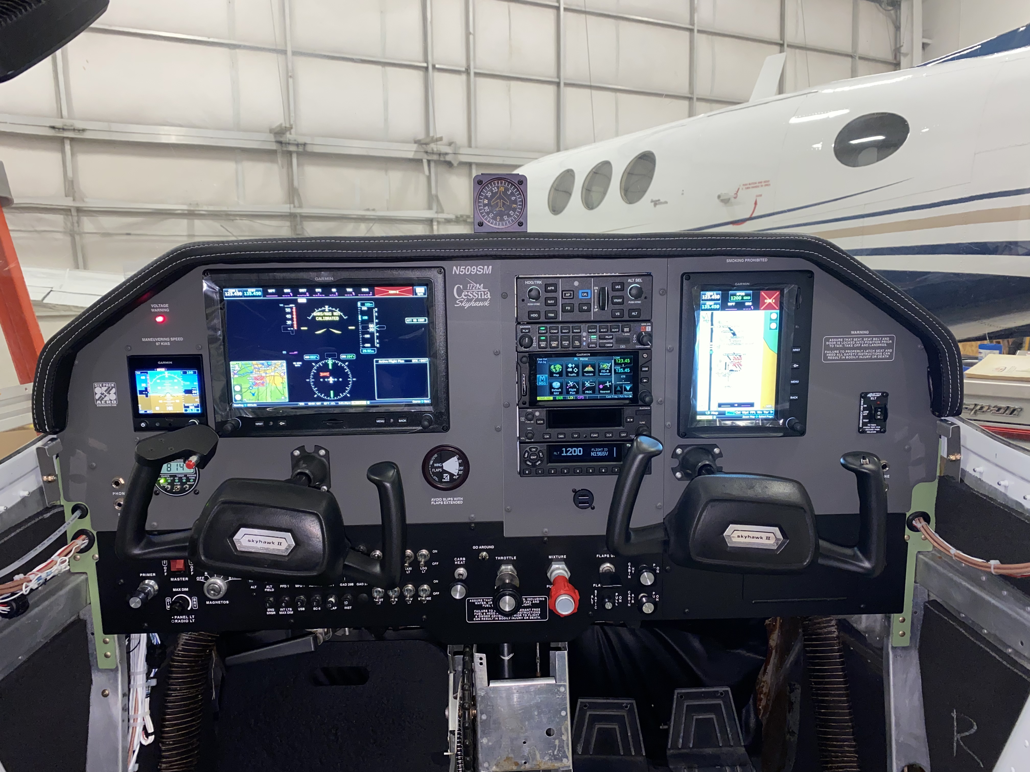 A Six Pack Aero custom instrument panel for a Cessna 172, the Six Pack Aero Legacy XL model