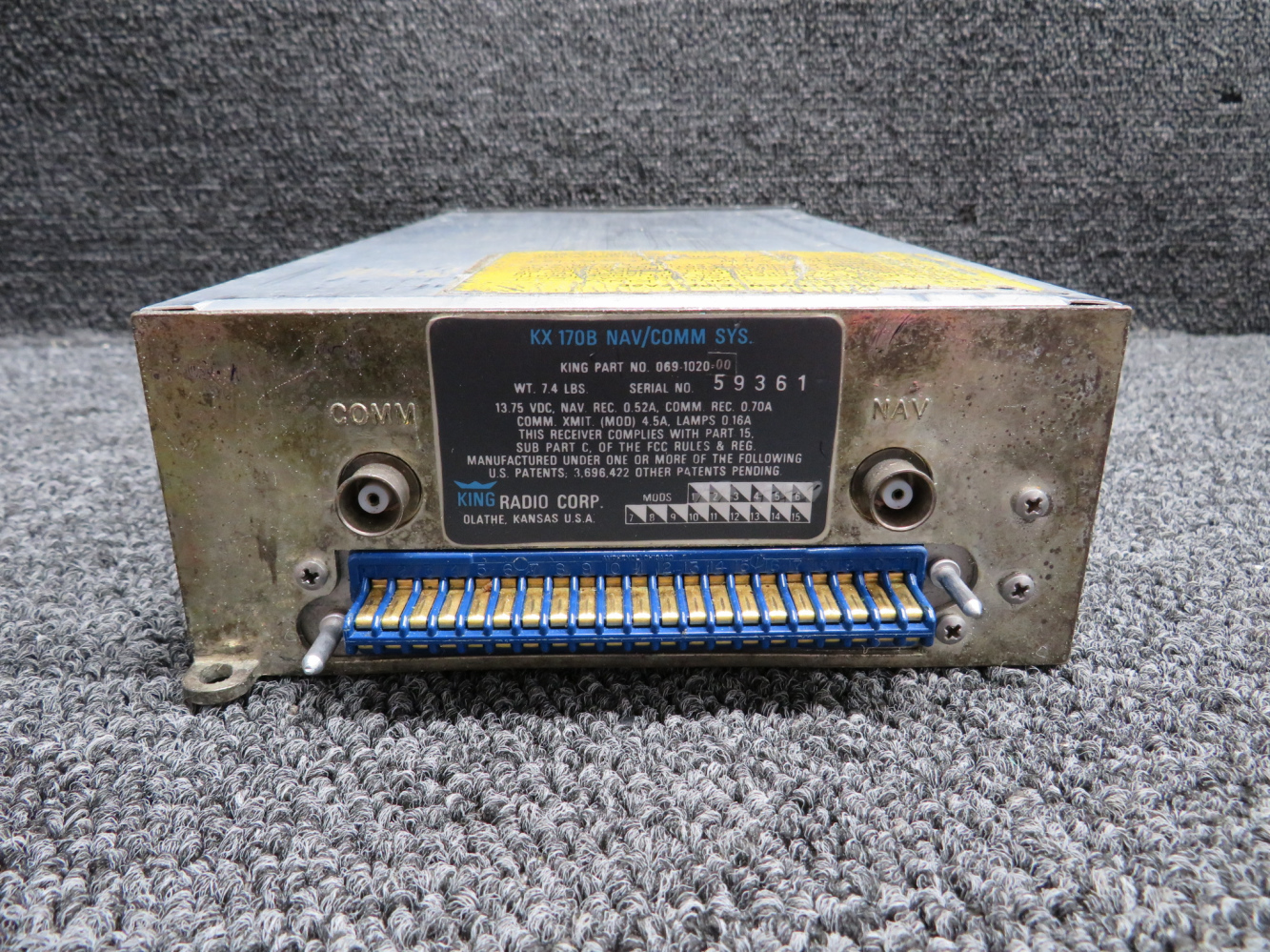 069-1020-00 King Radio KX-170B Navigation Communication Radio Core