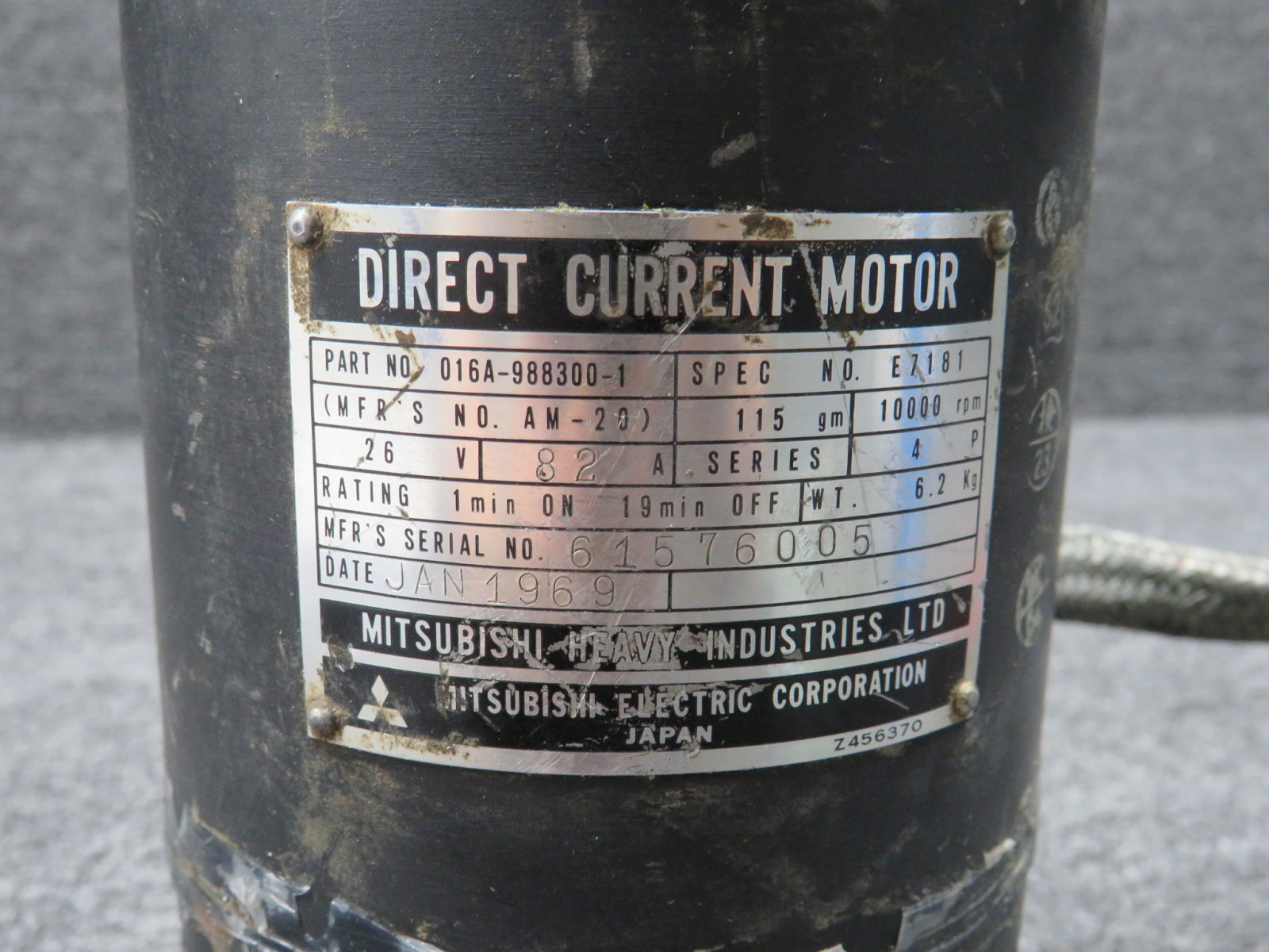AM-20 (Alt: 016A-988300-1) Mitsubishi Direct Current Motor (26Volts)