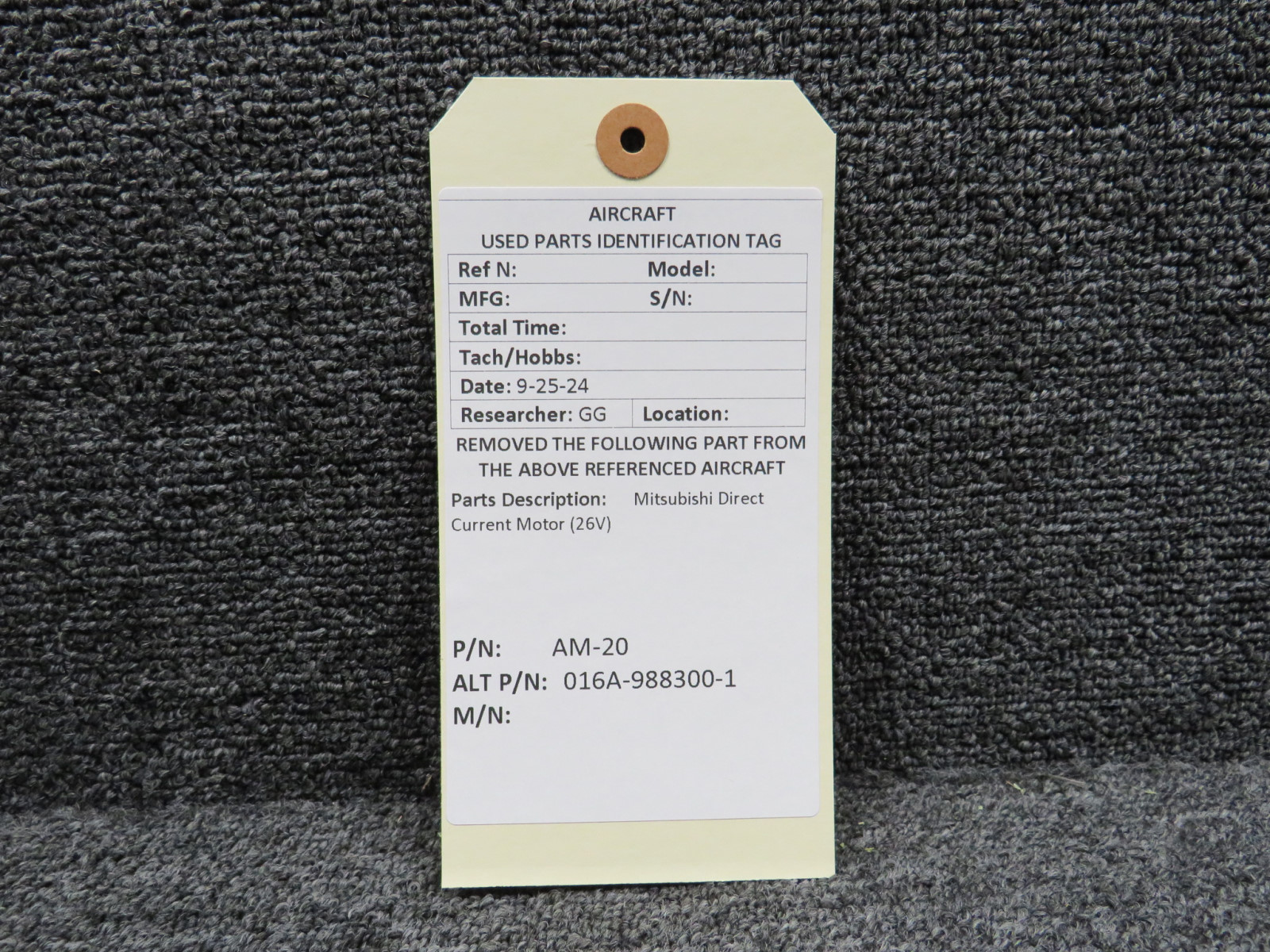 AM-20 (Alt: 016A-988300-1) Mitsubishi Direct Current Motor (26Volts)