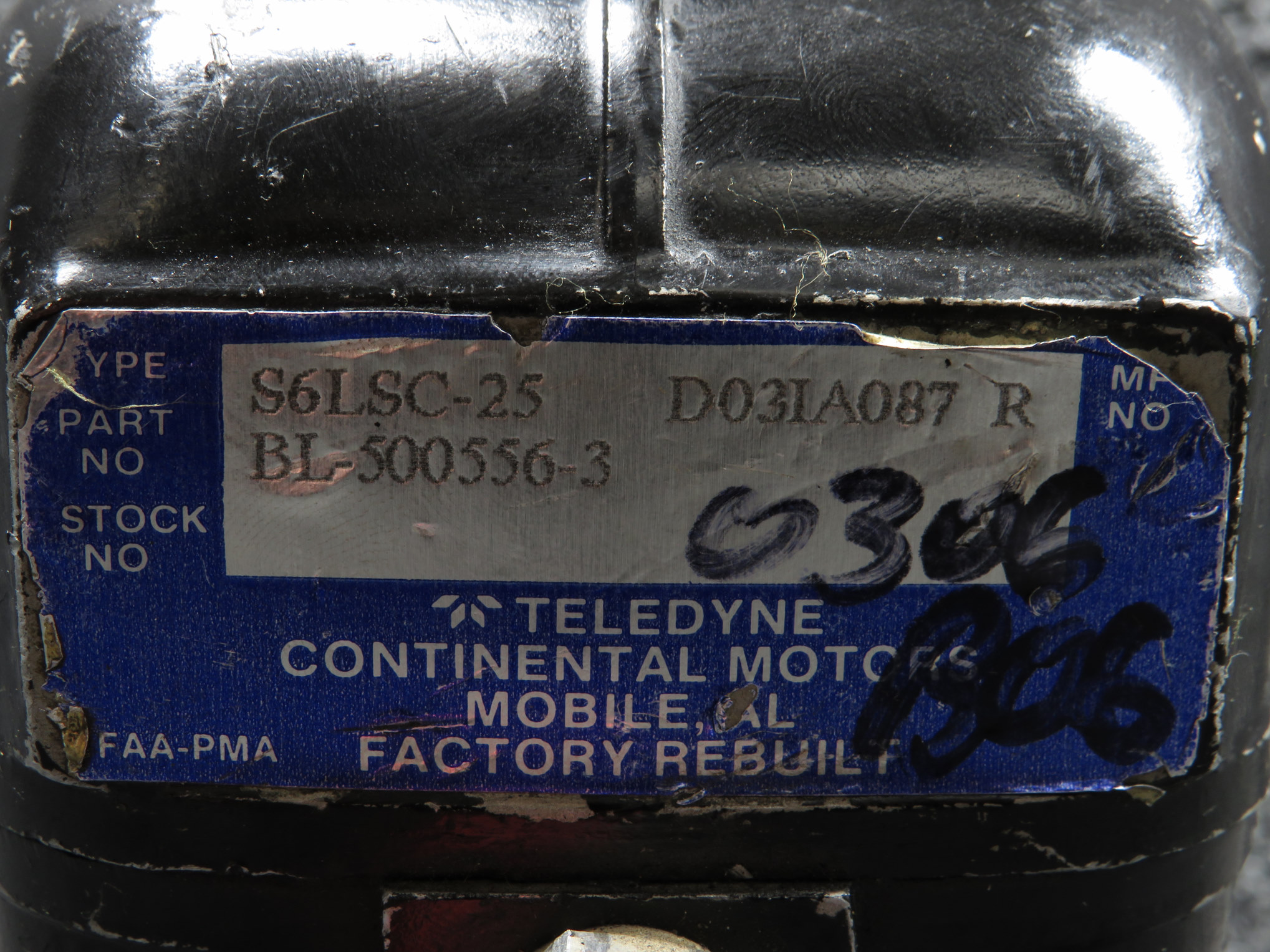 BL-500556-3 Teledyne-Continental Motors Type S6LSC-25
