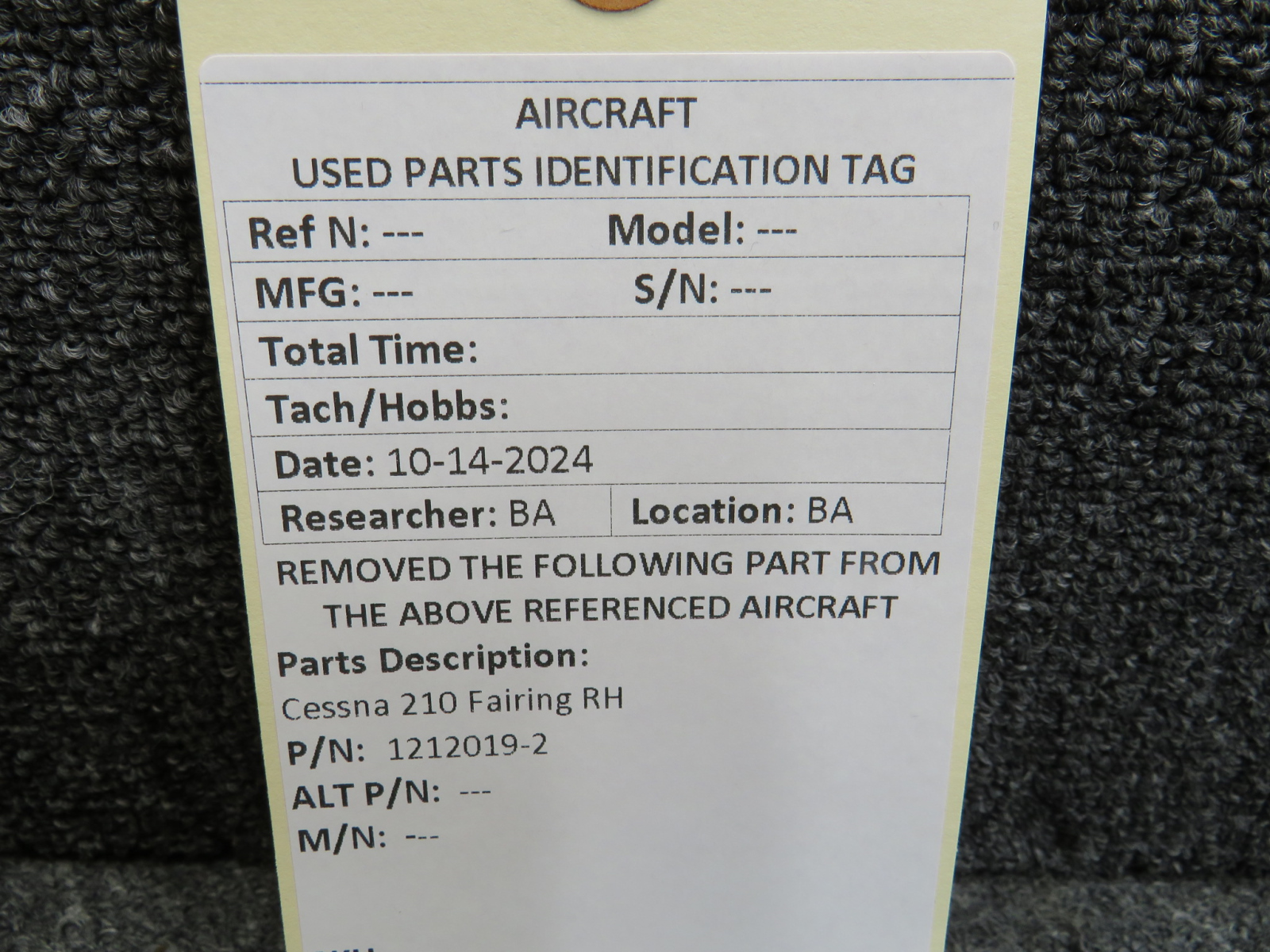 1212019-2 Cessna Fairing Right Hand