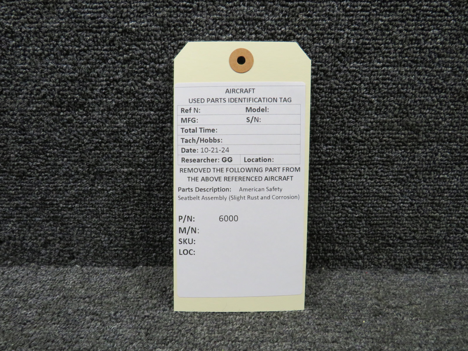 6000 American Safety Seatbelt Assembly (Slight Rust and Corrosion