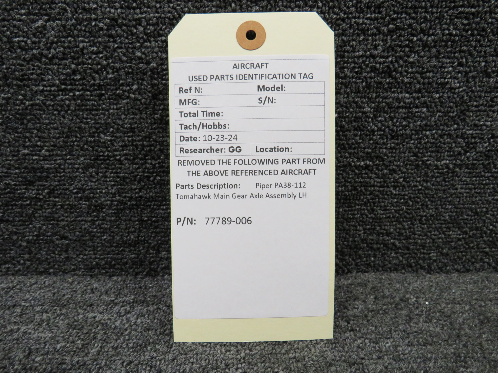 77789-006 Piper PA38-112 Tomahawk Main Gear Axle Assembly LH For Sale