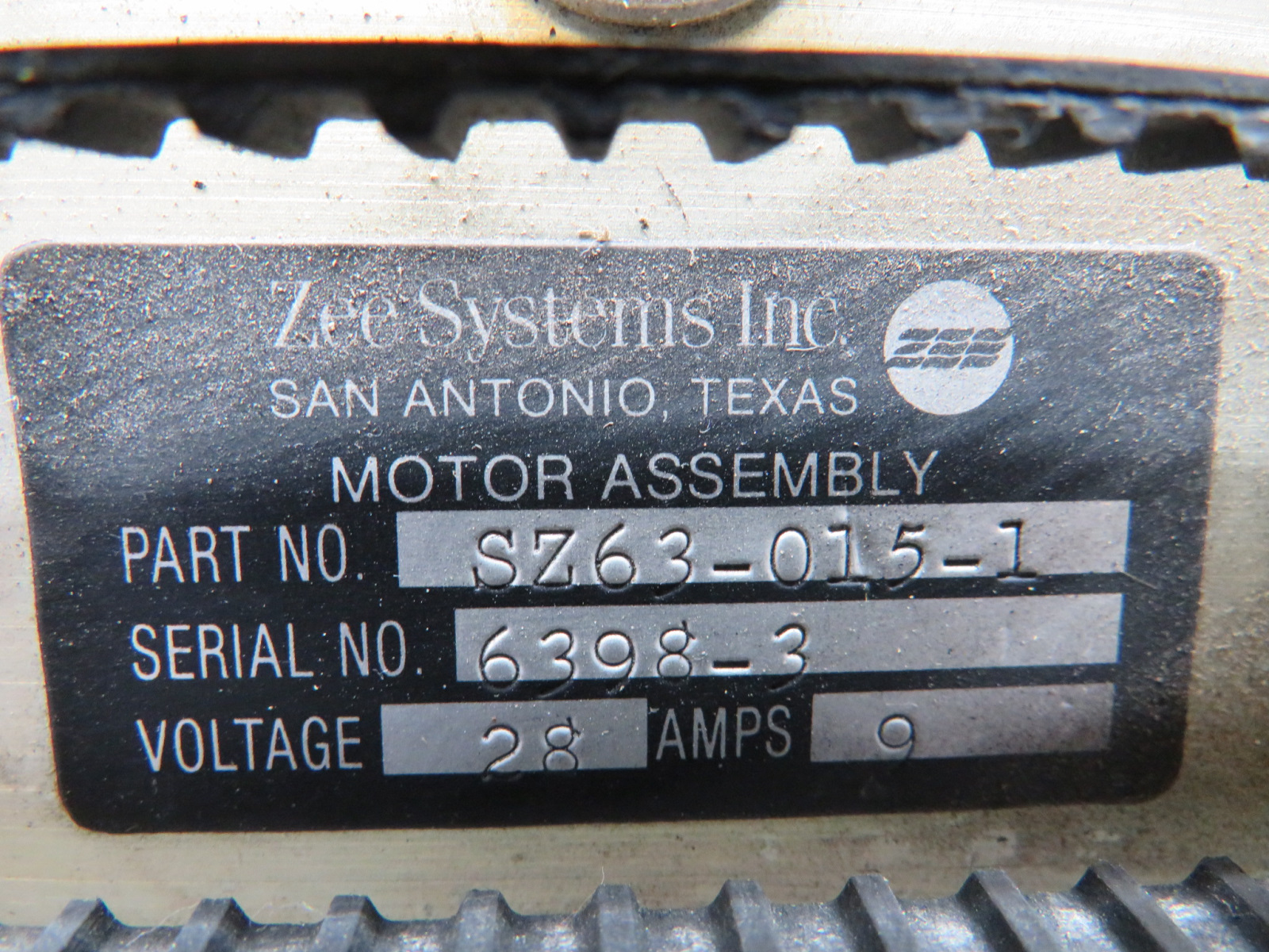 SZ63-015-1 Zee Systems Blower Motor Assembly (Volts: 28) (Minor