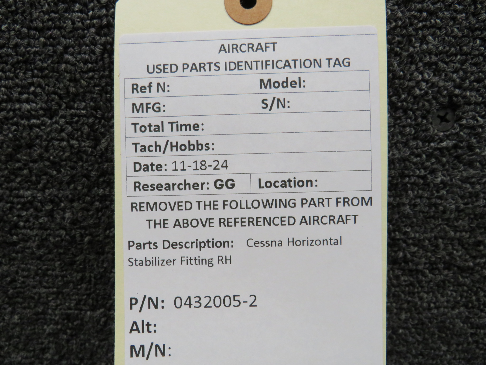 0432005-2 Cessna Horizontal Stabilizer Fitting RH For Sale