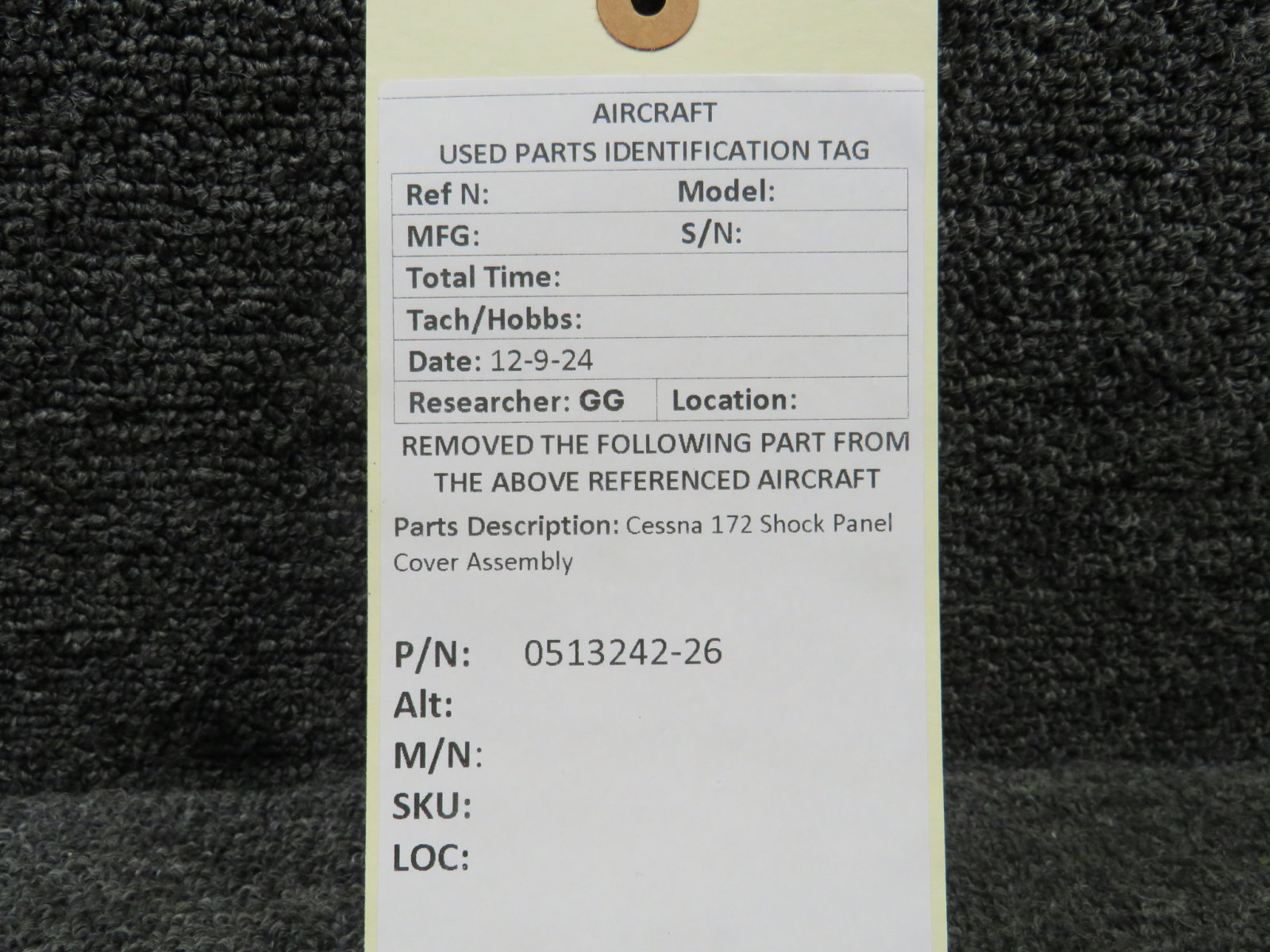 0513242-26 Cessna 172 Shock Panel Cover Assembly For Sale