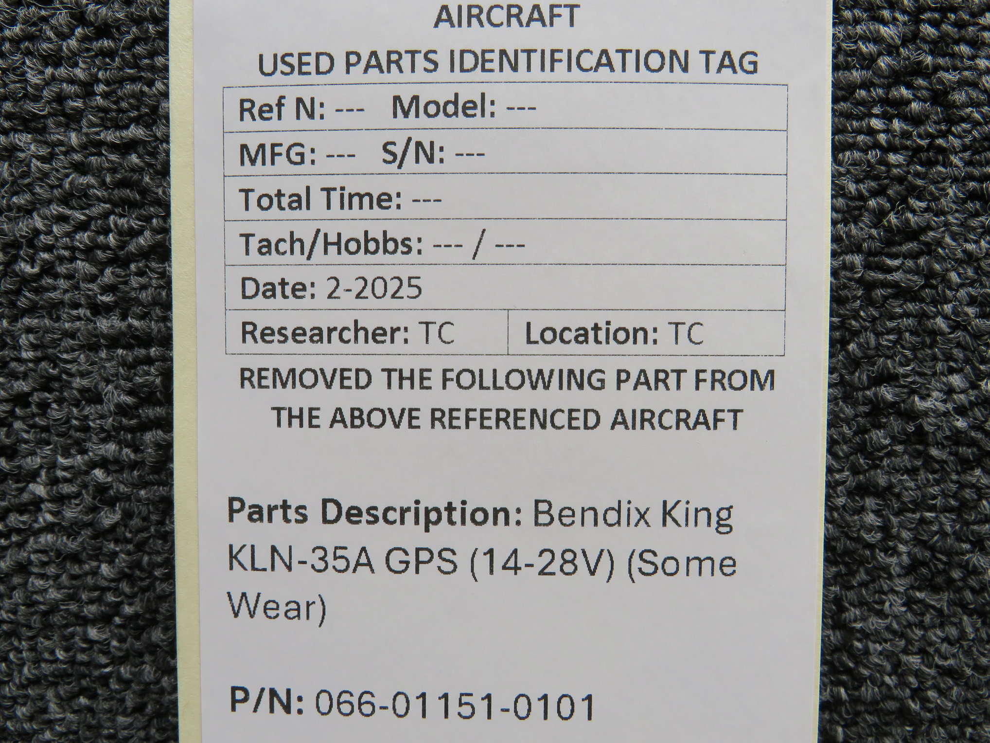066-01151-0101 Bendix King KLN-35A GPS (14-28V) For Sale