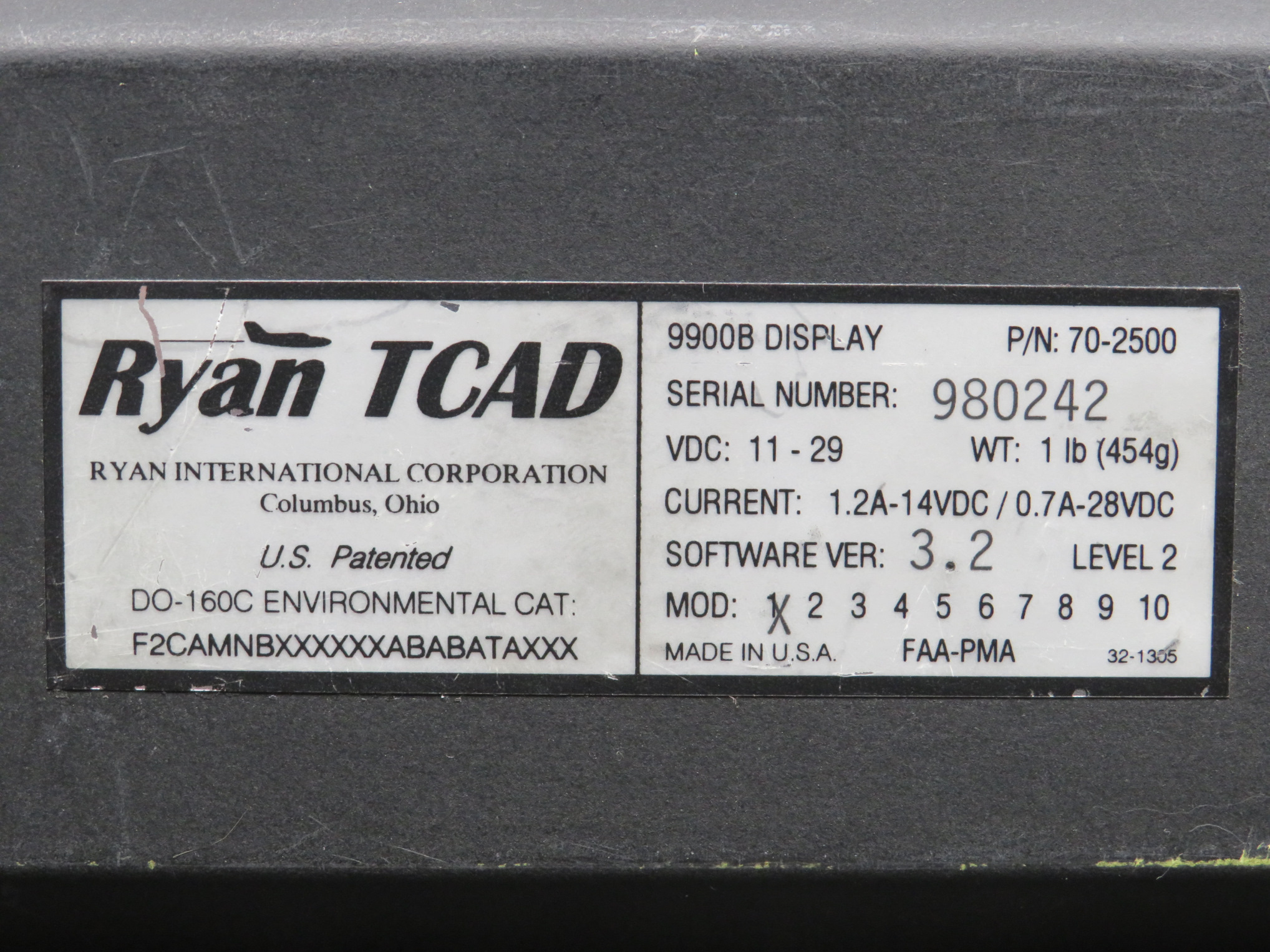 70-2500 Ryan TCAD 9900B Display (Volts: 11-29) For Sale