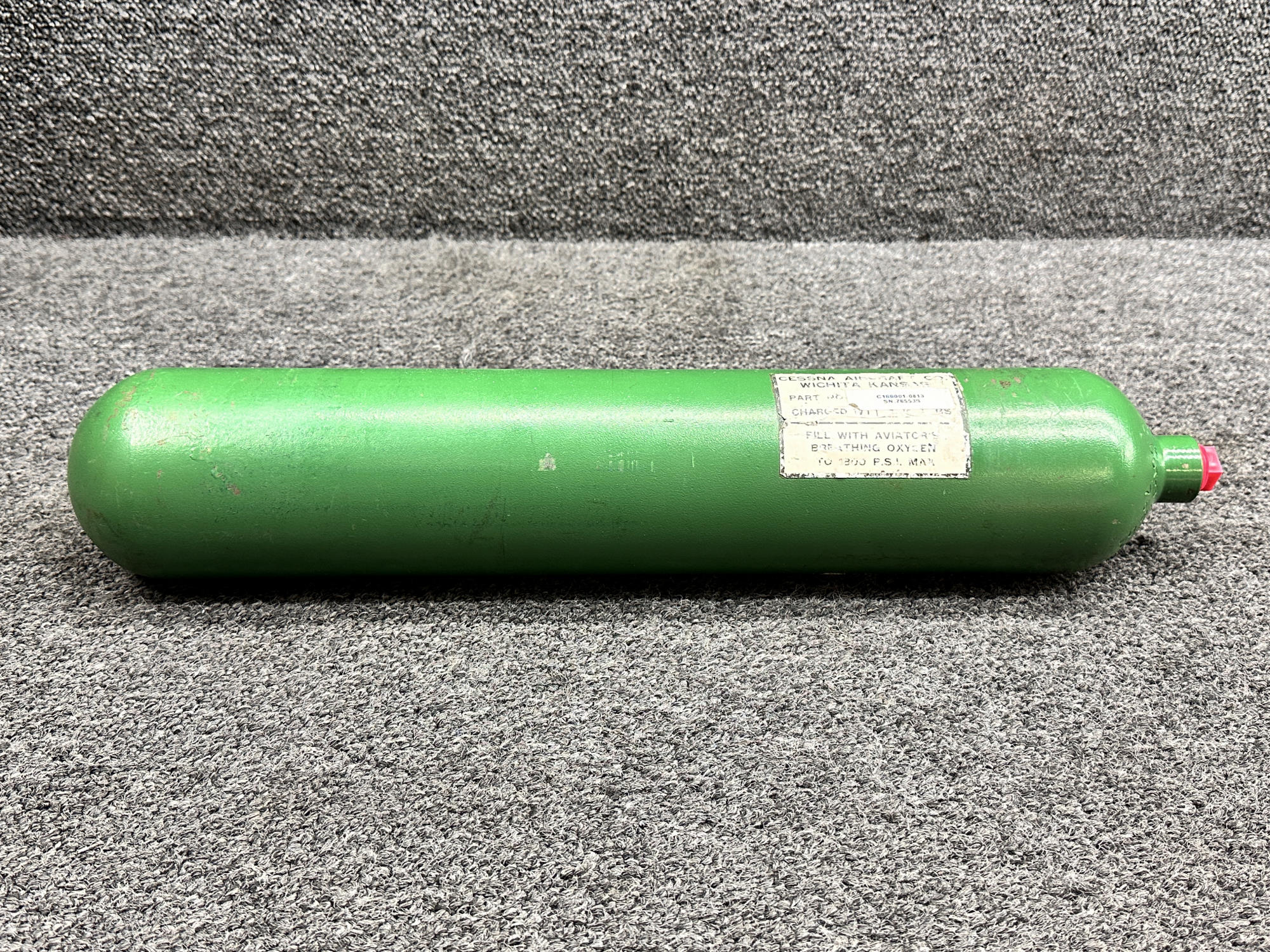 C166001-0813 Cessna 340A Oxygen Bottle (Missing Valve)