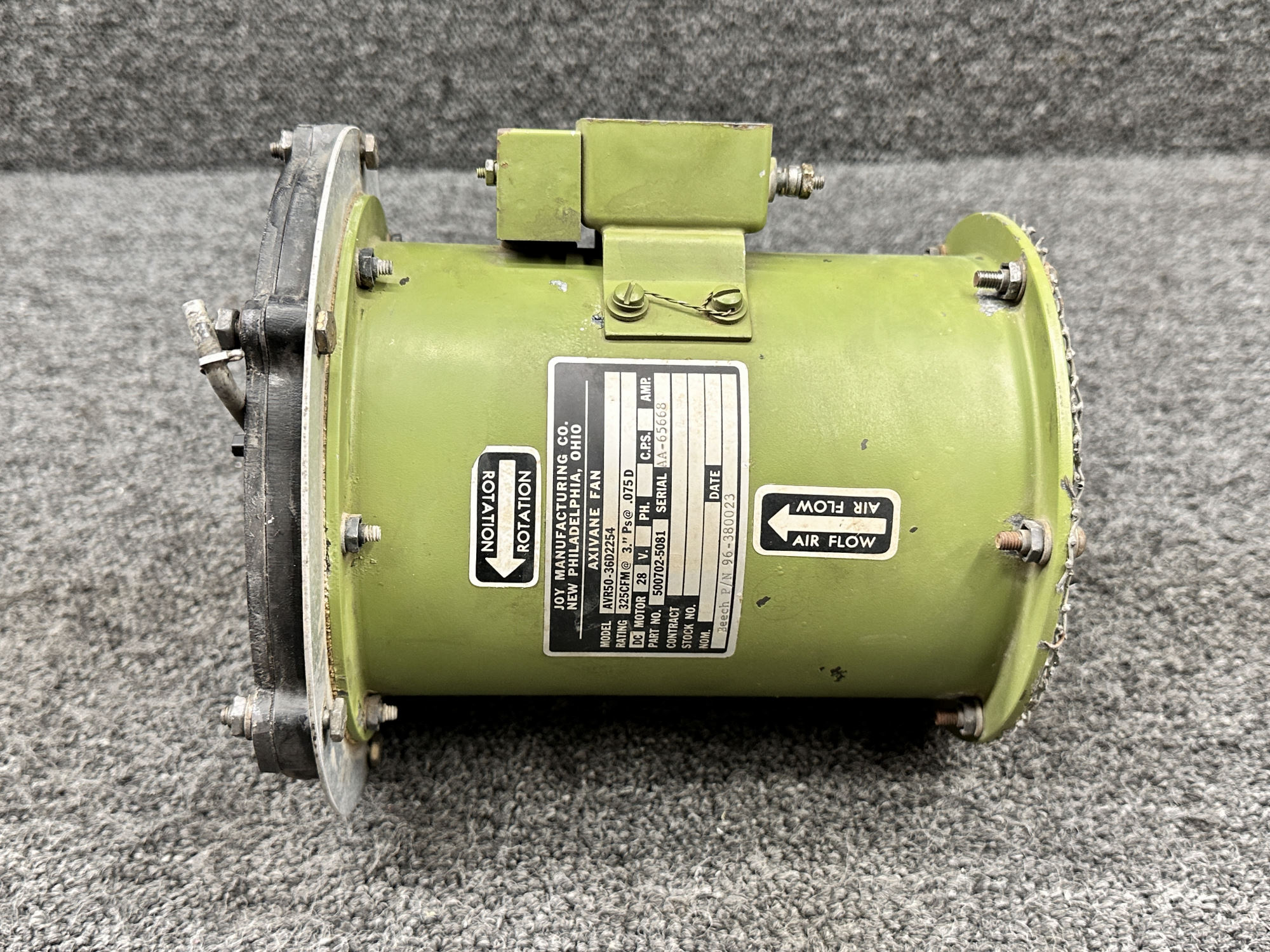 エアグルーブページ 500702-5081 Joy Manufacturing Axivane Heater Blower Fan (28 Volts)