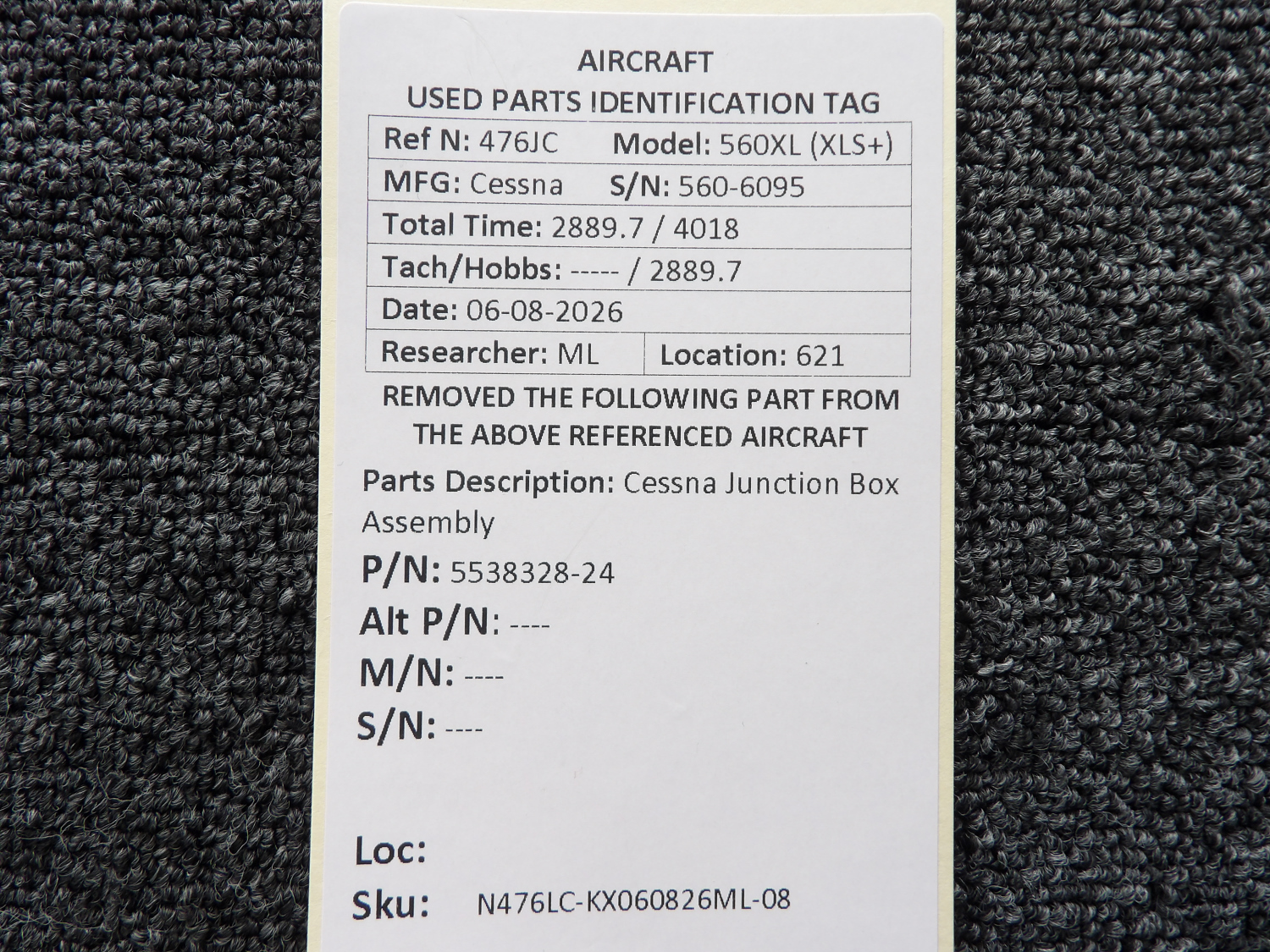 5538328-24 Cessna Junction Box Assembly For Sale
