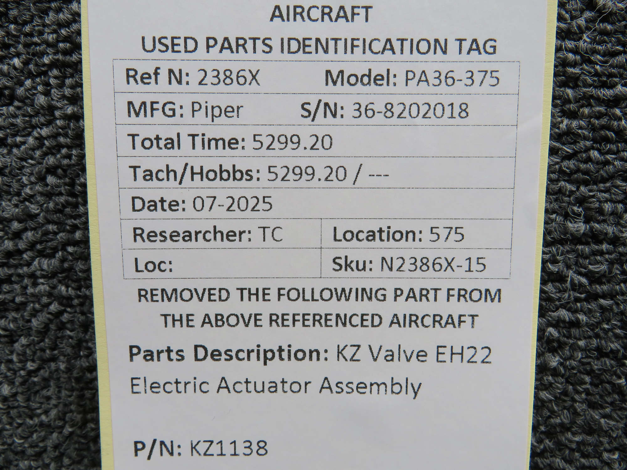 エアバギー KZ1138 KZ Valve EH22 Electric Actuator Assembly For Sale