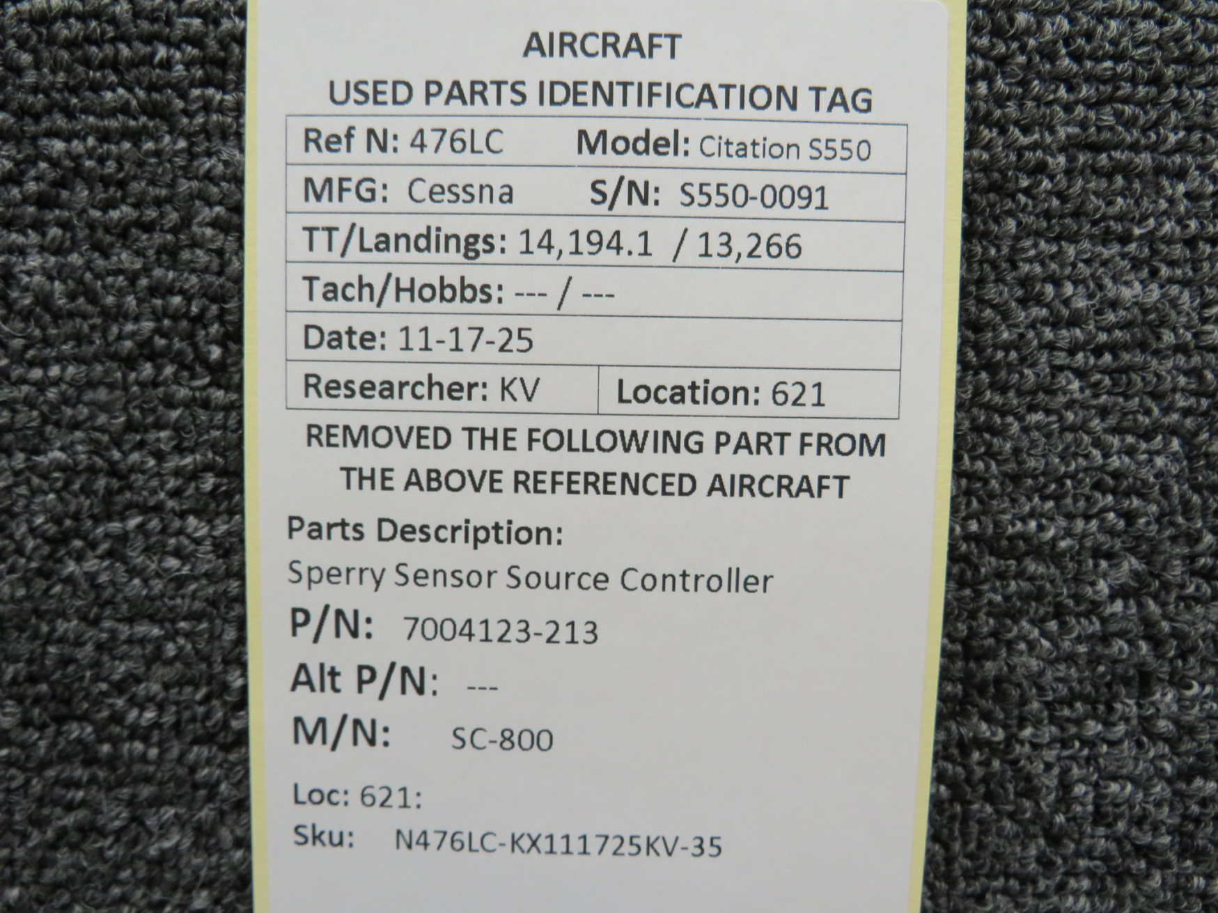 7004123-213 Sperry SC-800 Sensor Source Controller For Sale