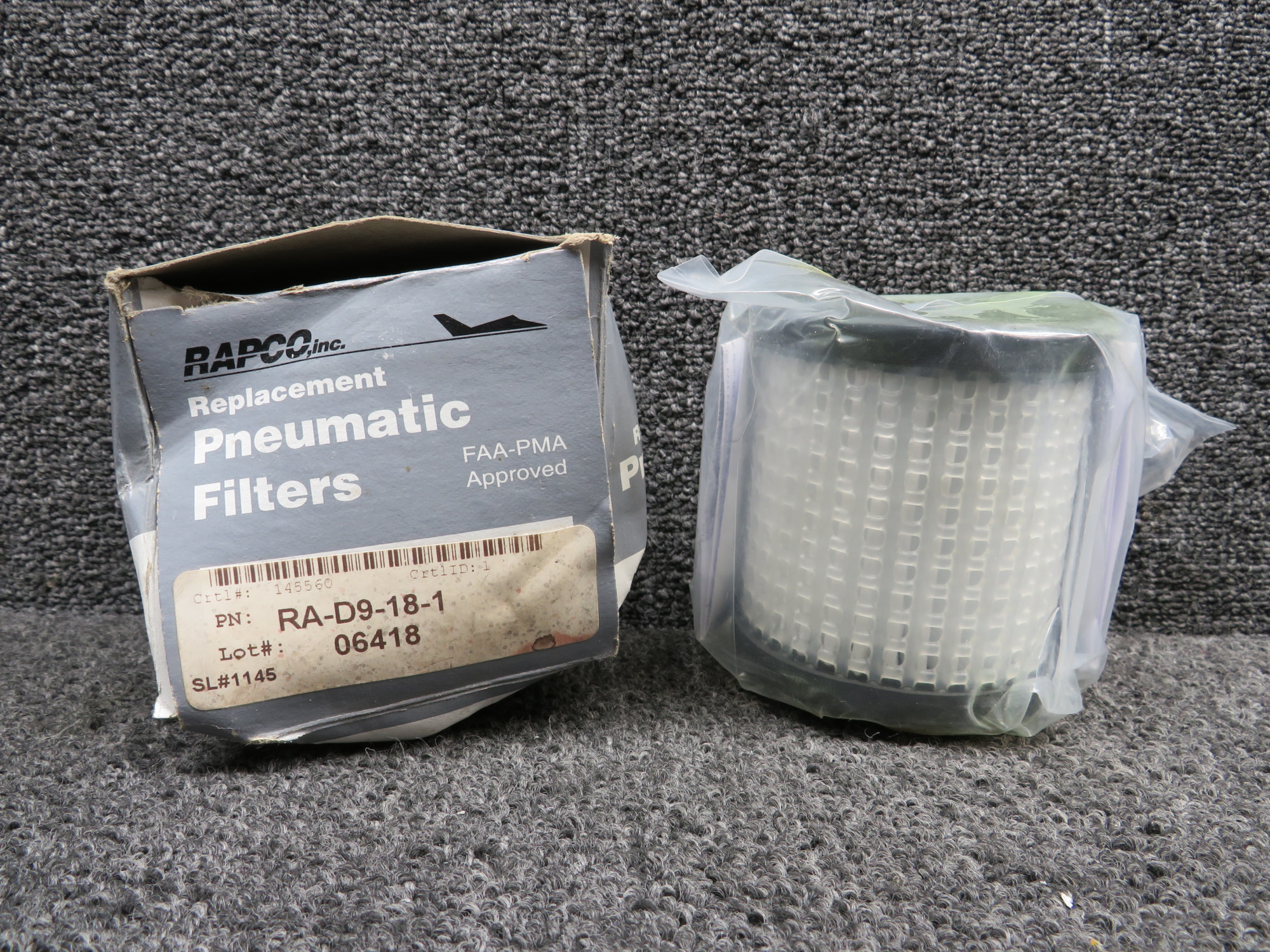 RA-D9-18-1 (Alt: 1J7-1) Rapco-Airborne Vacuum Filter Assembly (New