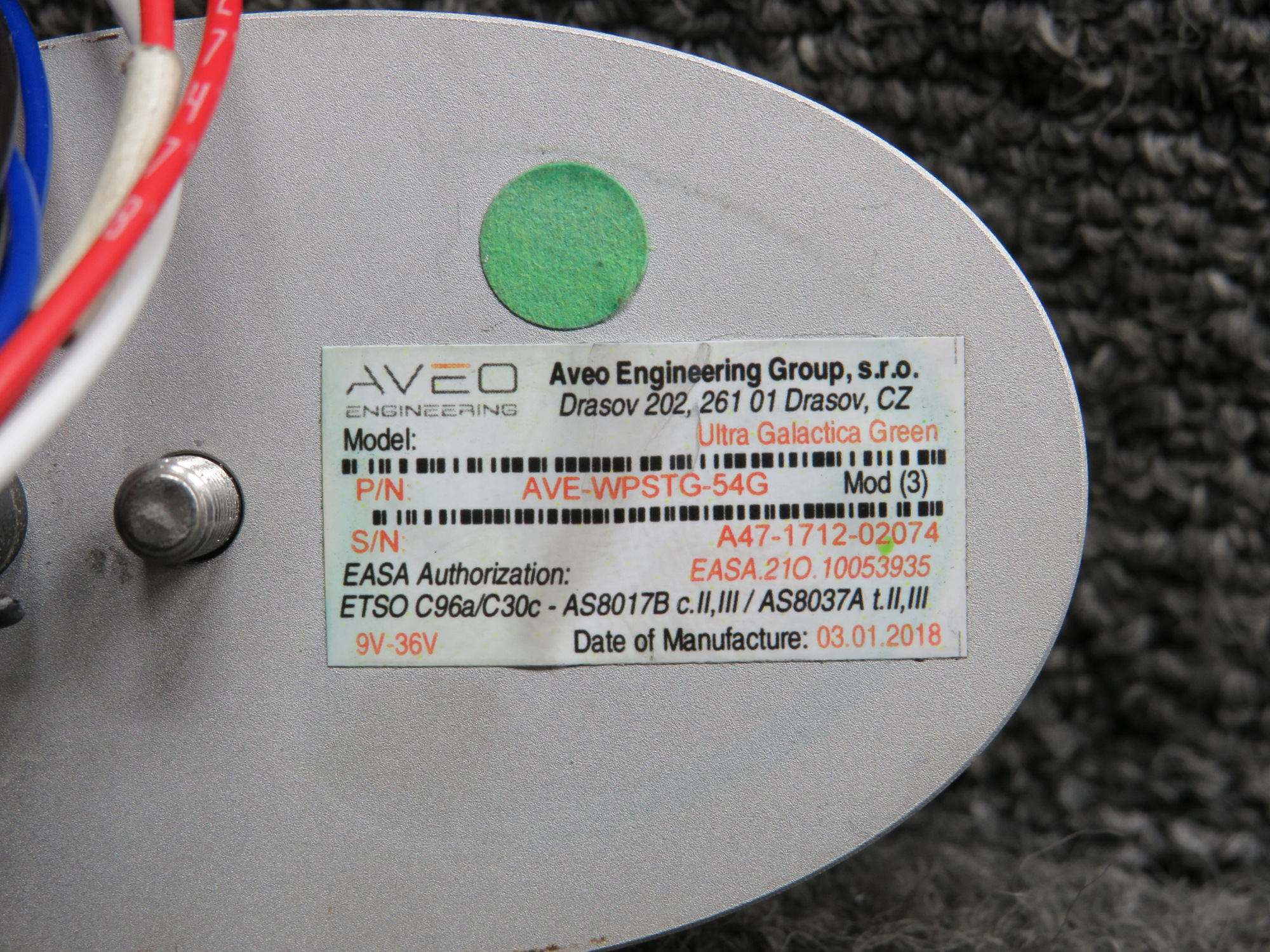 AVE-WPSTG-54G Aveo Ultra Galactica Green Nav Position Strobe Light