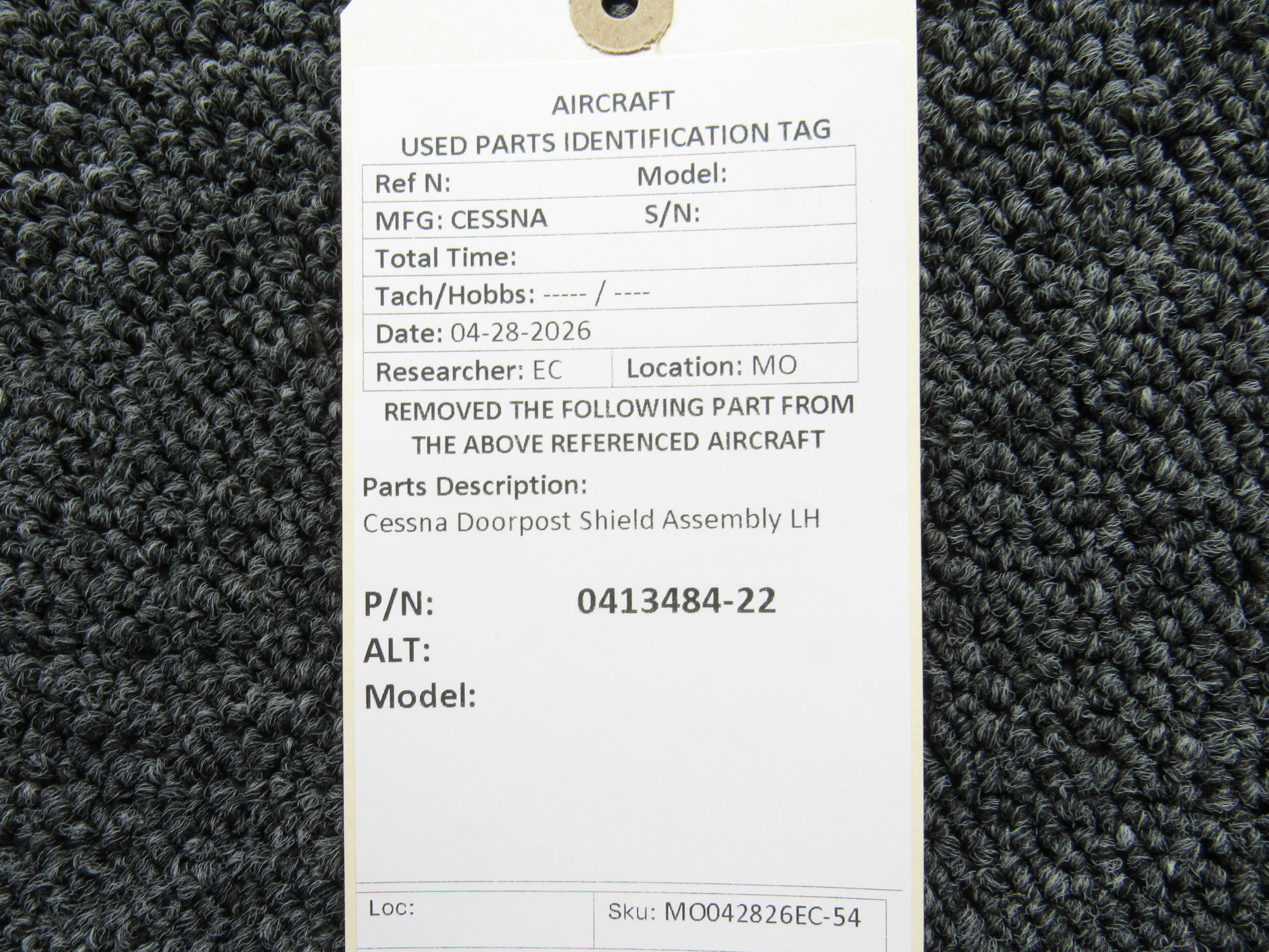 0413484-22 Cessna Doorpost Shield Assy LH