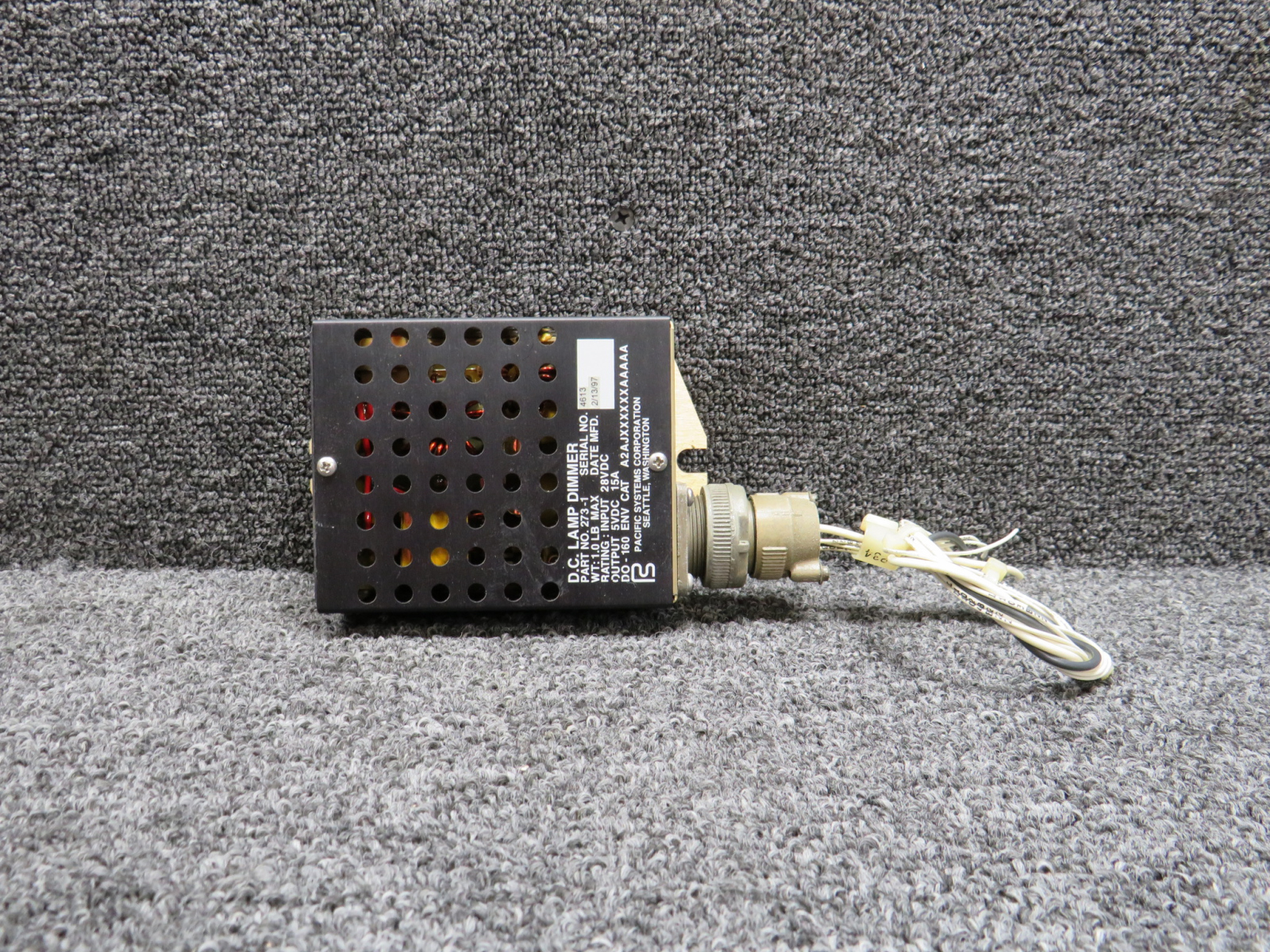28skrumページ 273-1 Pacific Systems D.C. Lamp Dimmer (28 Volts) For Sale